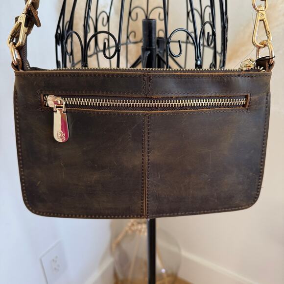 Bostanten Nola Vegan Leather Envelope Clutch Purse NEW Retro Coffee - Picture 5 of 13